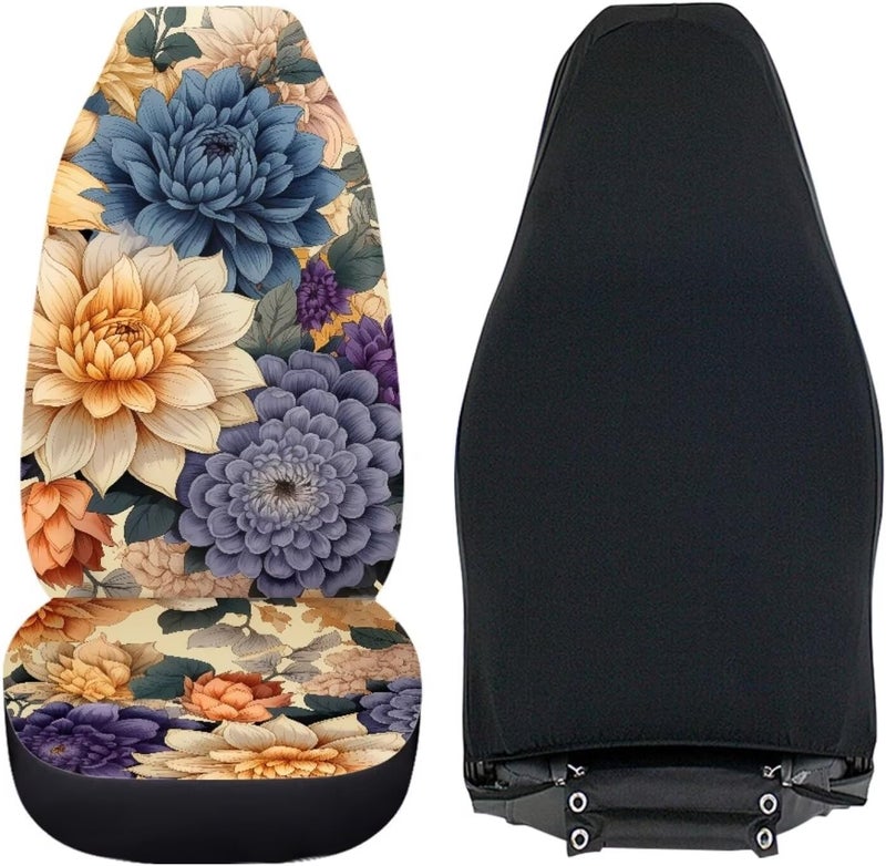 Howilath Boho Mandala Floral Car Seat Cover Anti-Slip Bucket Seat Covers High Back Set of 2 Universal Fit Interior Accessories for Men Women - Image 4